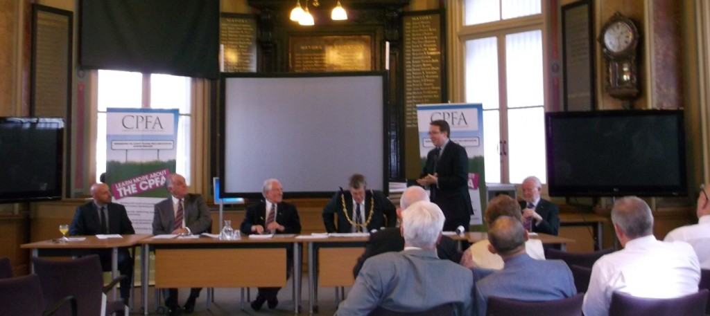 Pictured left to right seated, Terry Housden, Paul Peacock, Robert Horner, His Worship the Mayor of Maidstone and KCPFA Patron, Mr Bill Cockcroft